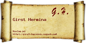 Girst Hermina névjegykártya